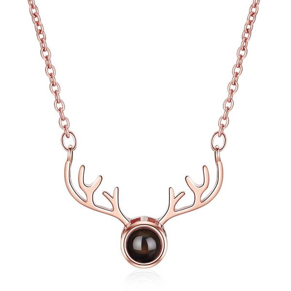 pendant necklaces fanqieliu crystal antlers necklace for women rose gold 100 languages i love you projection fql20047, Silver
pendant necklaces fanqieliu crystal antlers necklace for women rose gold 100 languages i love you projection fql20047, Silver