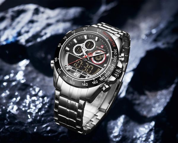 wristwatches naviforce brand 2021 quartz watch men stainless steel strap sports waterproof led digital analog dual display, Slivery;brown
wristwatches naviforce brand 2021 quartz watch men stainless steel strap sports waterproof led digital analog dual display, Slivery;brown