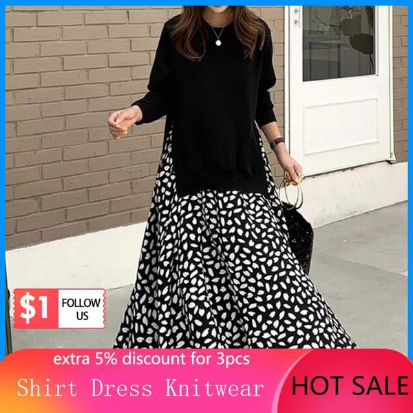 casual dresses fake two piece dress women autumn floral loose patchwork long shirt 2021 korean chic pullover knitwear winter vestidos, Black;gray
casual dresses fake two piece dress women autumn floral loose patchwork long shirt 2021 korean chic pullover knitwear winter vestidos, Black;gray