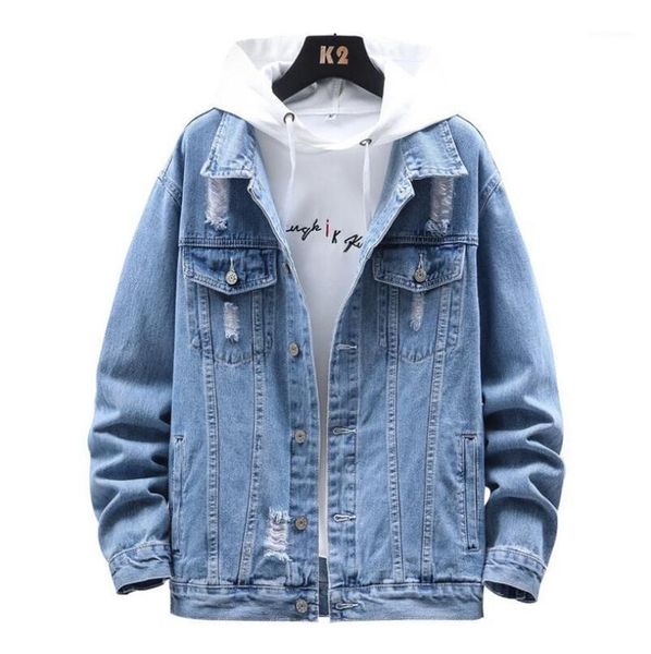 men's jackets men denim jacket hole ripped coat cowboy clothes jeans pockets chaquetas hombre washed bomber blue, Black;brown
men's jackets men denim jacket hole ripped coat cowboy clothes jeans pockets chaquetas hombre washed bomber blue, Black;brown