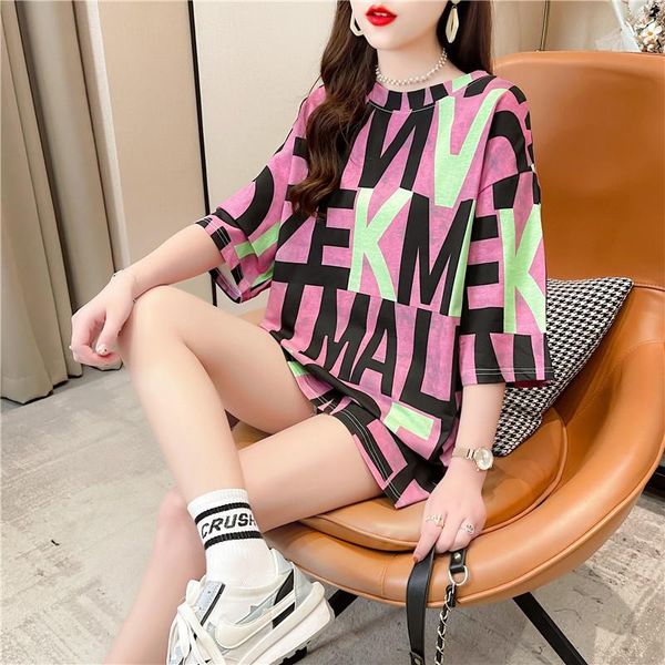 women's t-shirt summer letter printing plus size stitching loose korean oversized casual y2k harajuku, White
women's t-shirt summer letter printing plus size stitching loose korean oversized casual y2k harajuku, White