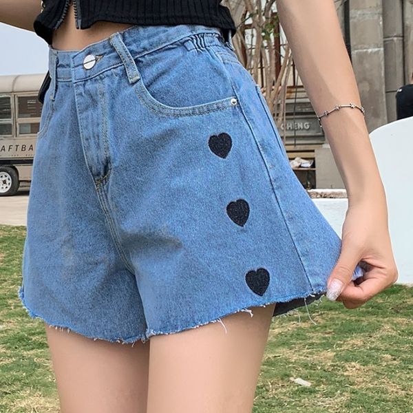 women's shorts 2021 summer new slim fashion loose high waist a-line straight casual pants love denim women, White;black
women's shorts 2021 summer new slim fashion loose high waist a-line straight casual pants love denim women, White;black