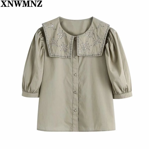 embroidery women's blouse chin peter pan collar puff sleeve shirts loose shirt women chic ladies 210520, White
embroidery women's blouse chin peter pan collar puff sleeve shirts loose shirt women chic ladies 210520, White
