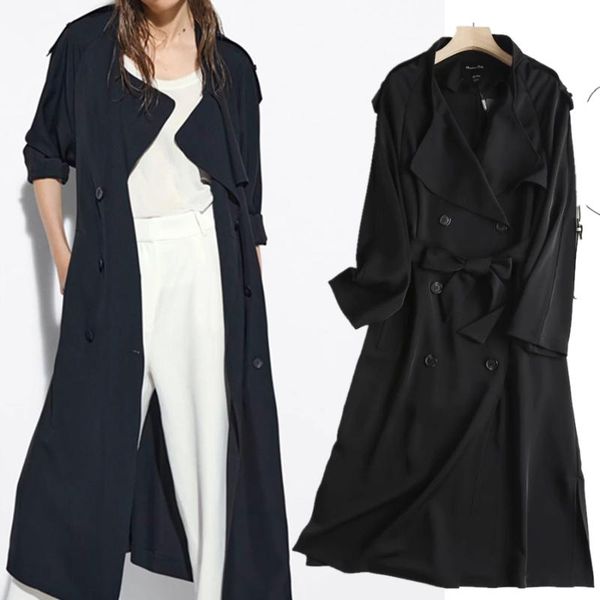 women's trench coats maxdutti autun long england style fashion solid double jacket women breasted loose sashes coat windbreaker overcoa, Tan;black
women's trench coats maxdutti autun long england style fashion solid double jacket women breasted loose sashes coat windbreaker overcoa, Tan;black