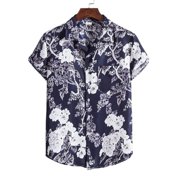 men's casual shirts beach men summer vacation camisas para hombre flower printed short sleeve button down hawaiian for, White;black
men's casual shirts beach men summer vacation camisas para hombre flower printed short sleeve button down hawaiian for, White;black