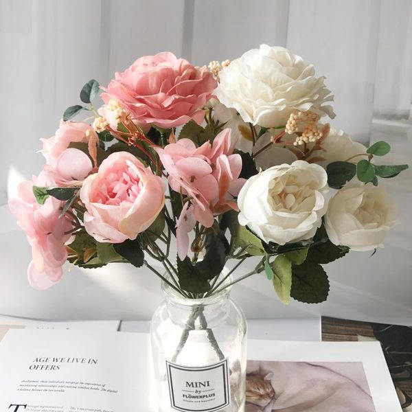 decorative flowers & wreaths artificial retro silk rose bouquet hydrangea peony vintage bride holding fake flower home wedding decoration ac
decorative flowers & wreaths artificial retro silk rose bouquet hydrangea peony vintage bride holding fake flower home wedding decoration ac