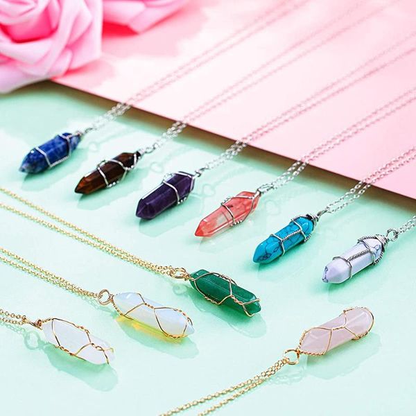 chains natural hexagonal pointed quartz pendant healing crystals necklace for women wire wrapped reiki chakra gemstones crystal jewelry, Silver
chains natural hexagonal pointed quartz pendant healing crystals necklace for women wire wrapped reiki chakra gemstones crystal jewelry, Silver