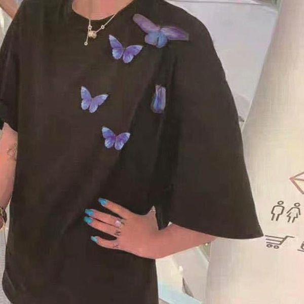 women's t-shirt butterfly woman shirts o neck short sleeve tees loose oversized t shirt comfy casual plus size streetwear, White
women's t-shirt butterfly woman shirts o neck short sleeve tees loose oversized t shirt comfy casual plus size streetwear, White