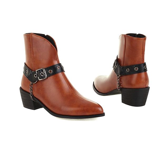 boots ankle pointed toe modern metal decoration square heel street style shoes belt buckle short plush fashion 2021, Black
boots ankle pointed toe modern metal decoration square heel street style shoes belt buckle short plush fashion 2021, Black