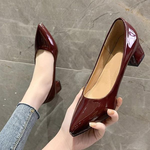 dress shoes women slip on patent leather pumps ladies party square heels female pointed toe fashion woman wedding footwear, Black
dress shoes women slip on patent leather pumps ladies party square heels female pointed toe fashion woman wedding footwear, Black