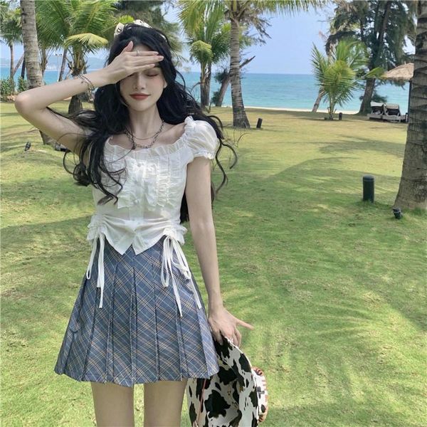 women's blouses & shirts summer sweet drawstring short scheming puff sleeve white short-sleeved shirt design niche women
women's blouses & shirts summer sweet drawstring short scheming puff sleeve white short-sleeved shirt design niche women