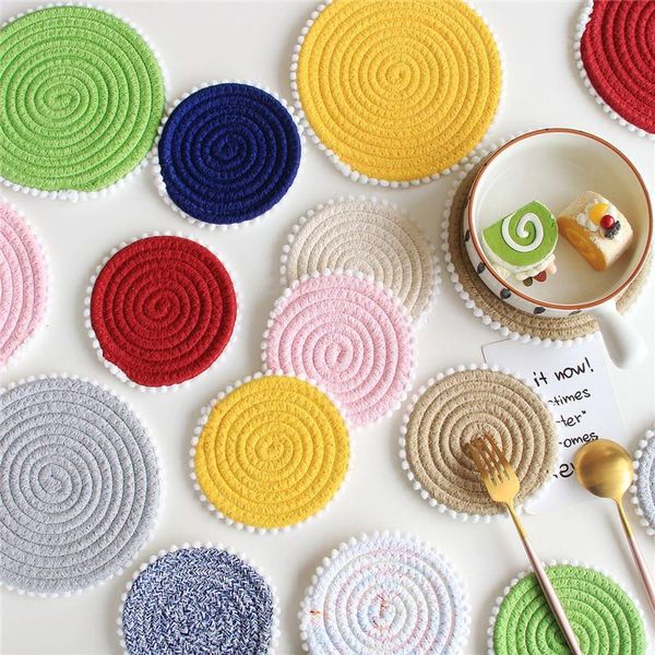 mats & pads round cotton rope insulation pad with pompom dining table mat disc bowl placemat pot holder drink cup kitchen home decor
mats & pads round cotton rope insulation pad with pompom dining table mat disc bowl placemat pot holder drink cup kitchen home decor
