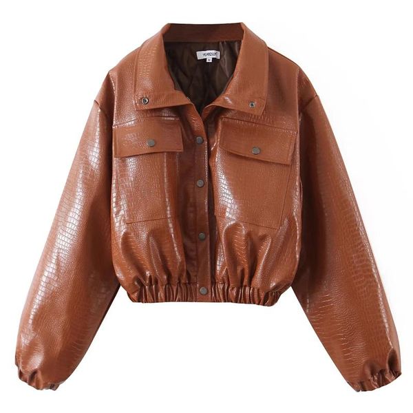 women's leather & faux bbwm 2021 winter vintage warm pu brown stand collar jacket female casual streetwear long sleeve parkas chic shor, Black
women's leather & faux bbwm 2021 winter vintage warm pu brown stand collar jacket female casual streetwear long sleeve parkas chic shor, Black