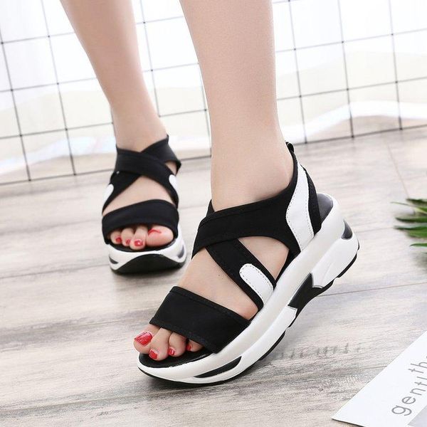 ankle strap front rear summer wedges heels sandals med solid women shoes casual platform, Black
ankle strap front rear summer wedges heels sandals med solid women shoes casual platform, Black