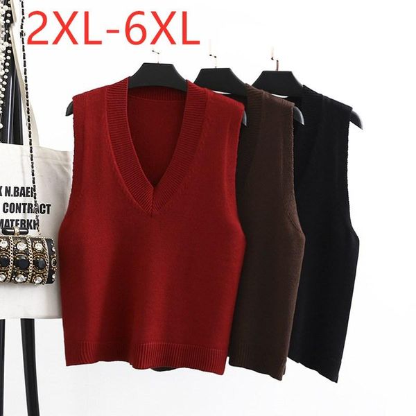 women's sweaters ladies autumn winter plus size knit vest for women large sleeveless loose red v-neck sweater coat 3xl 4xl 5xl 6xl, White;black
women's sweaters ladies autumn winter plus size knit vest for women large sleeveless loose red v-neck sweater coat 3xl 4xl 5xl 6xl, White;black