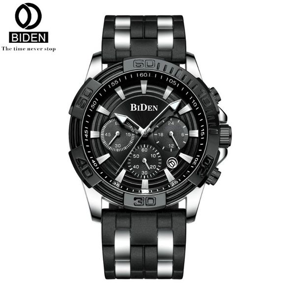 wristwatches biden men's chronograph analog quartz watch auto date luminous hands waterproof silicone rubber strap wristswatches for ma, Slivery;brown
wristwatches biden men's chronograph analog quartz watch auto date luminous hands waterproof silicone rubber strap wristswatches for ma, Slivery;brown