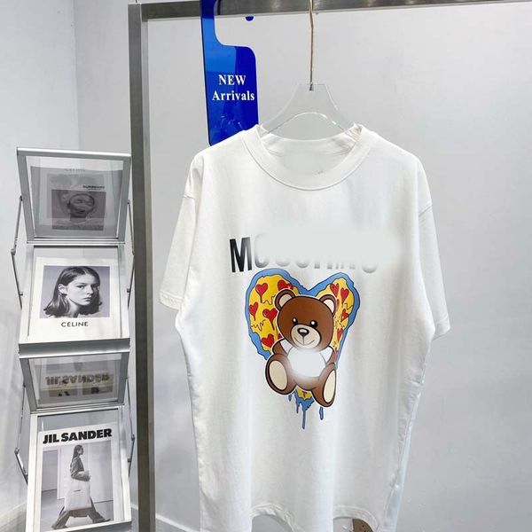 brand t shirt polos mo + 21 summer color contrast love bear print round neck t-shirt men's women's casual loose short sl, White
brand t shirt polos mo + 21 summer color contrast love bear print round neck t-shirt men's women's casual loose short sl, White