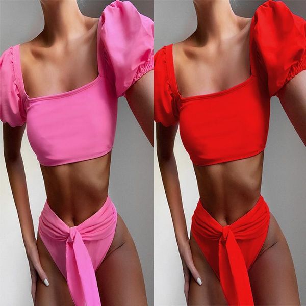 one-piece suits 2pcs tankini bikini set women puff sleeve ruffles bikinis swimwear triangle bathing suit biquini beachwear 2021 mujer
one-piece suits 2pcs tankini bikini set women puff sleeve ruffles bikinis swimwear triangle bathing suit biquini beachwear 2021 mujer