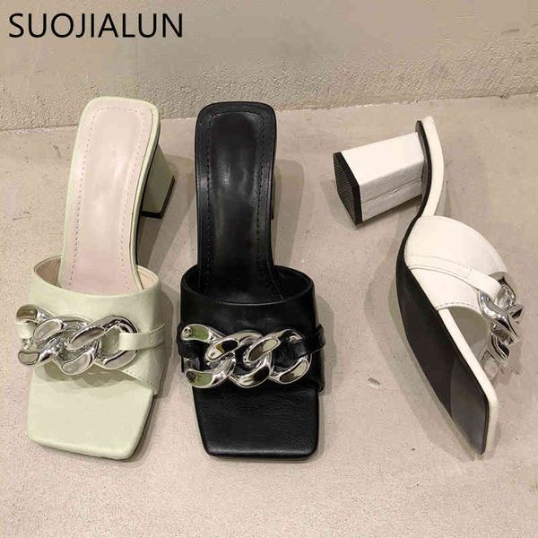 suojialun 2021 summer slippers fashion brand chain design women sandals gladiator peep toe square high heel slides ladies mujer c0407, Black
suojialun 2021 summer slippers fashion brand chain design women sandals gladiator peep toe square high heel slides ladies mujer c0407, Black