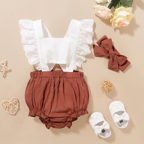 summer baby clothing born infant solid color lace sleeveless romper headwear set girls sweet style jumpsuit sets, White
summer baby clothing born infant solid color lace sleeveless romper headwear set girls sweet style jumpsuit sets, White