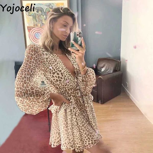 yojoceli leopard print ruffle dres autumn party short female casual cool elegant mini vestidos 210609, Black;gray
yojoceli leopard print ruffle dres autumn party short female casual cool elegant mini vestidos 210609, Black;gray