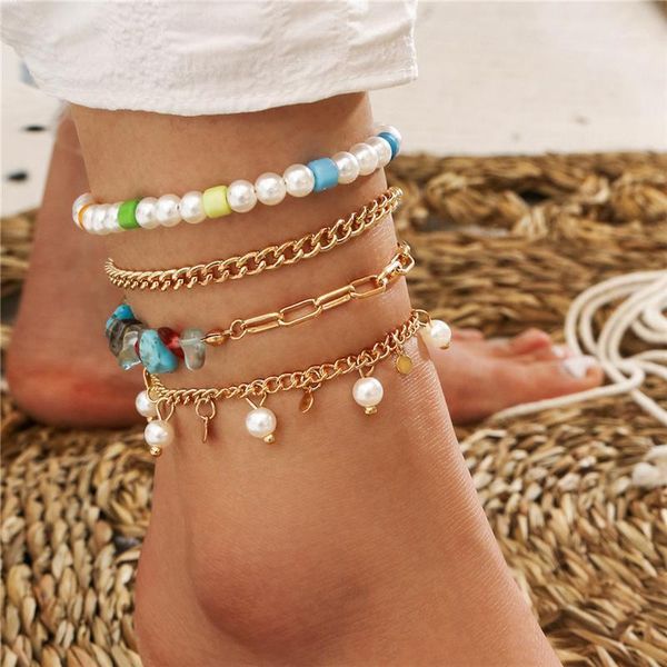 anklets bohemian imitation pearls irregular natural stone anklet for women gold color alloy ankle chains summer fashion foot jewelry, Red;blue
anklets bohemian imitation pearls irregular natural stone anklet for women gold color alloy ankle chains summer fashion foot jewelry, Red;blue