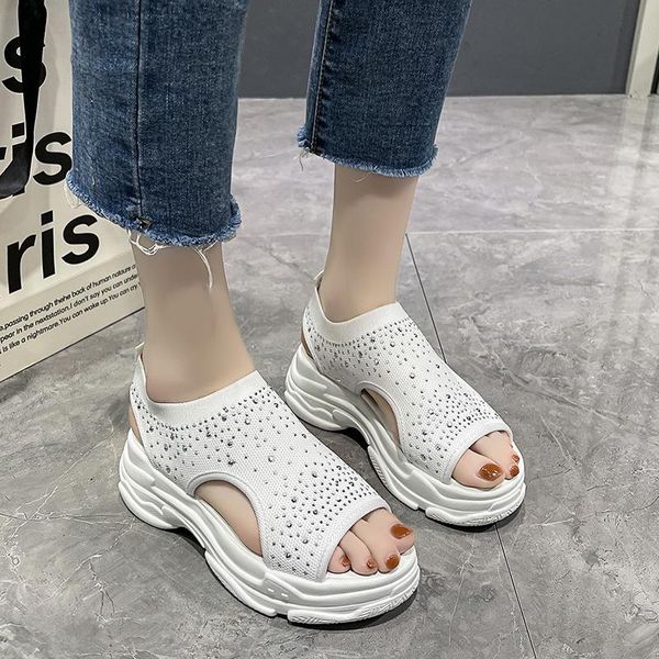 sandals knit women crystal platform shoes summer breathable stretch fabric thick sole black white
sandals knit women crystal platform shoes summer breathable stretch fabric thick sole black white