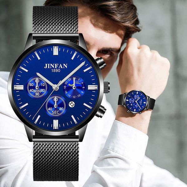 wristwatches mens watches 2021 stainless steel band business blue watch men casual sport quartz wrist for, Slivery;brown
wristwatches mens watches 2021 stainless steel band business blue watch men casual sport quartz wrist for, Slivery;brown