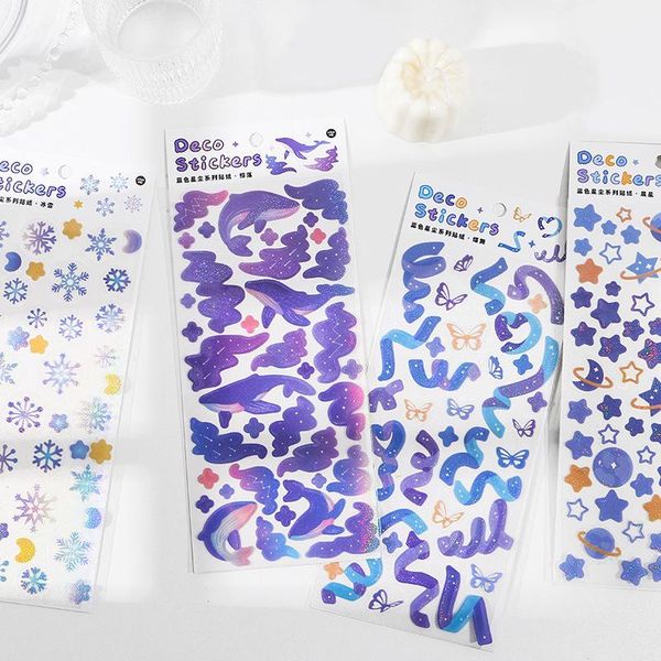 gift wrap 4 designs 1 pc/bag ins style blue star series long ribbon hand account diy decorative collage material plain sheet stickers
gift wrap 4 designs 1 pc/bag ins style blue star series long ribbon hand account diy decorative collage material plain sheet stickers
