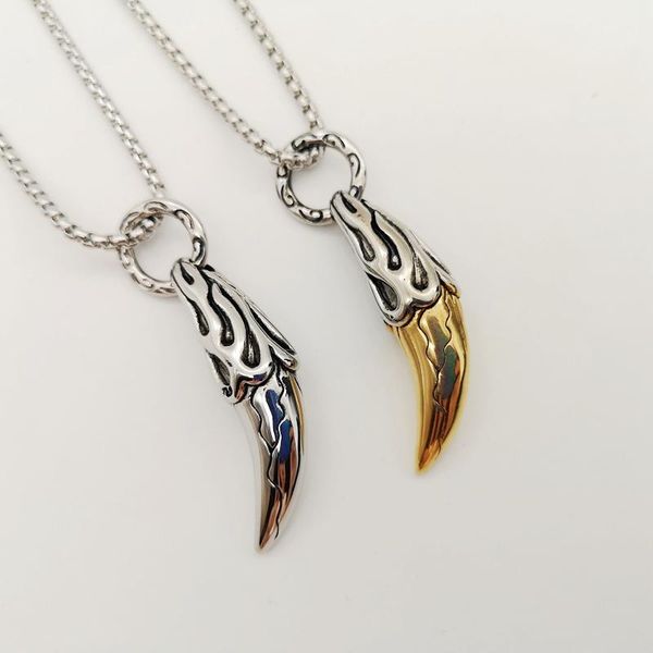 pendant necklaces retro 2 tone stainless steel 3d wolf tooth charm necklace mens cool hip hop powerful teeth jewelry fashion, Silver
pendant necklaces retro 2 tone stainless steel 3d wolf tooth charm necklace mens cool hip hop powerful teeth jewelry fashion, Silver