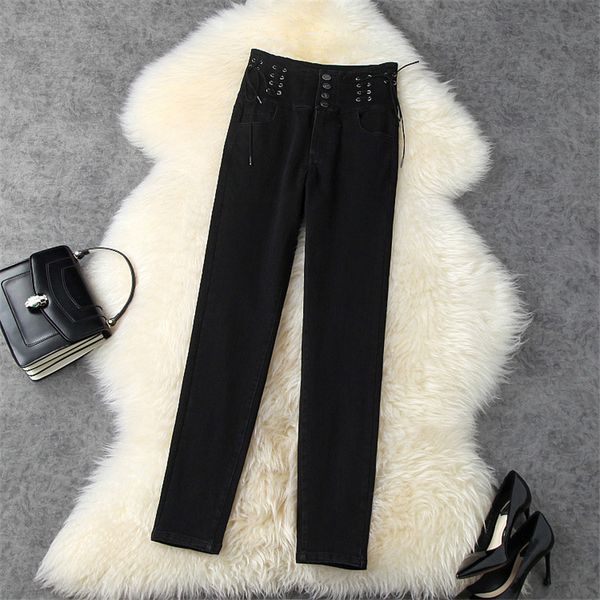 pant fashion designers bandage high waist thin pencils elegant jeans office lady anle length women's pants, White
pant fashion designers bandage high waist thin pencils elegant jeans office lady anle length women's pants, White