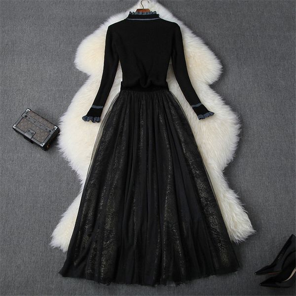 two piece dress runway designer 2 piece of women's skirt autumn fashion winter clothes frilly neck shirt and high waist tulle joint tyd, White
two piece dress runway designer 2 piece of women's skirt autumn fashion winter clothes frilly neck shirt and high waist tulle joint tyd, White