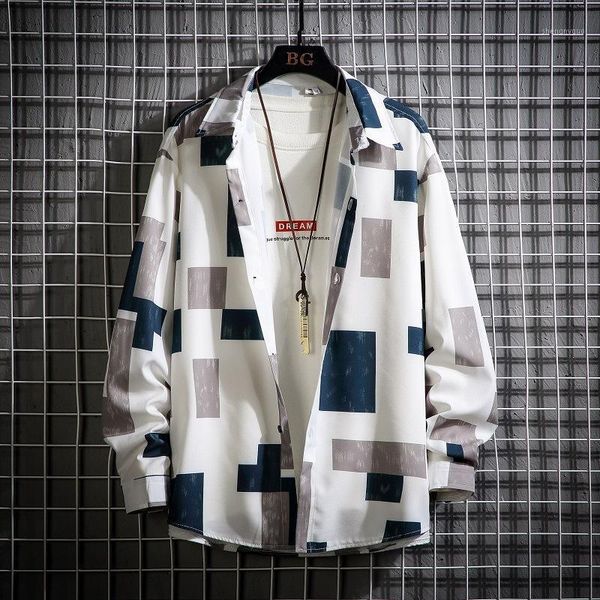 men's dress shirts 2021 autumn youth loose casual shirt fashion trend long sleeve, White;black
men's dress shirts 2021 autumn youth loose casual shirt fashion trend long sleeve, White;black