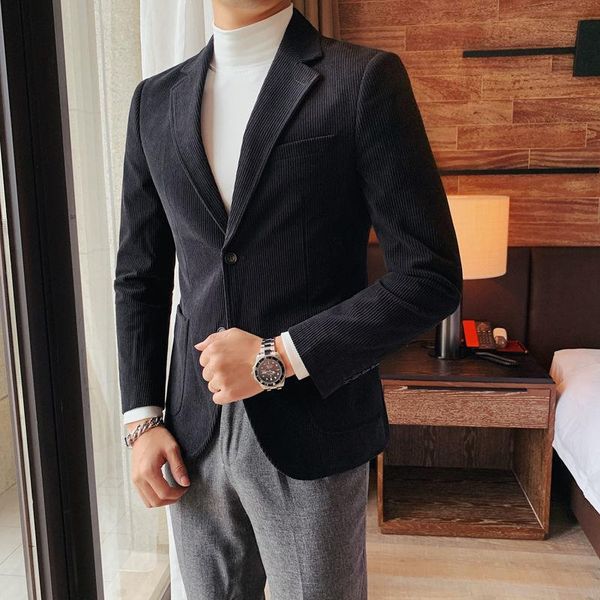 men's suits & blazers winter autumn men fashion solid corduroy suit coats casual slim blazer jackets male thick warm long sleeve outwea, White;black
men's suits & blazers winter autumn men fashion solid corduroy suit coats casual slim blazer jackets male thick warm long sleeve outwea, White;black