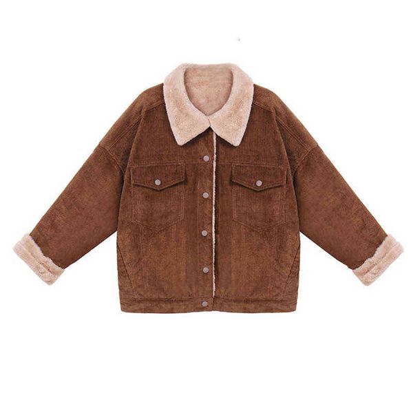 corduroy et women's autumn and winter cotton 2021 korean loose short lamb wool, Black;brown
corduroy et women's autumn and winter cotton 2021 korean loose short lamb wool, Black;brown