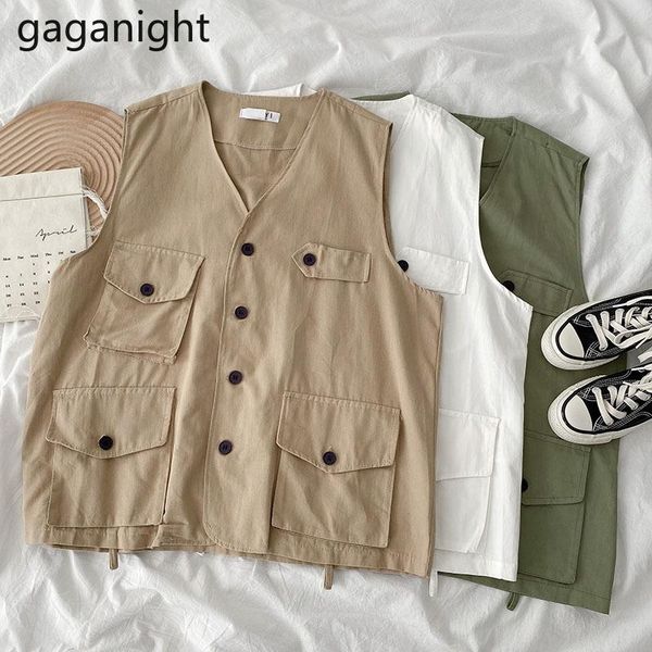 women's vests gaganight casual loose women vest spring autumn 2021 pocket solid korean outwear all match vintage cargo summer, Black;white
women's vests gaganight casual loose women vest spring autumn 2021 pocket solid korean outwear all match vintage cargo summer, Black;white