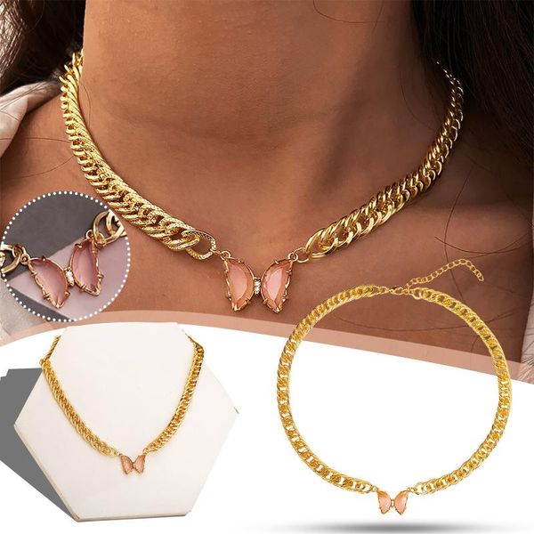 chains exaggerated punk party butterfly pendant necklace gold color shiny crystal chain choker thick women jewelry, Silver
chains exaggerated punk party butterfly pendant necklace gold color shiny crystal chain choker thick women jewelry, Silver