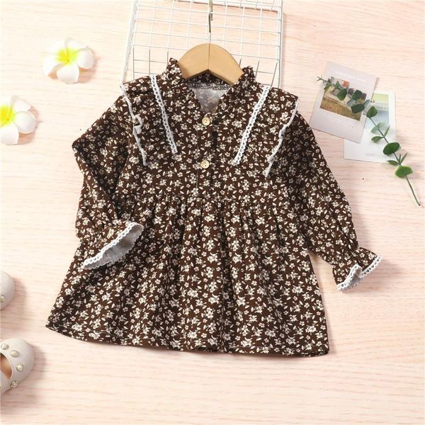 girl's dresses autumn kid girls ruffle dress floral print puff button casual 1-5y, Red;yellow
girl's dresses autumn kid girls ruffle dress floral print puff button casual 1-5y, Red;yellow