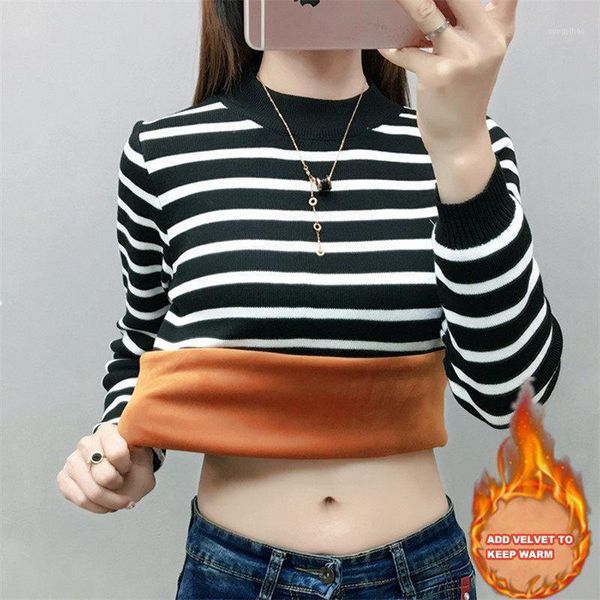 women's sweaters 2021 fall winter half turtleneck women vintage stripes sweater loose long sleeve knit pullover thick warm female, White;black
women's sweaters 2021 fall winter half turtleneck women vintage stripes sweater loose long sleeve knit pullover thick warm female, White;black