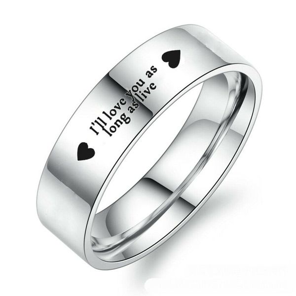 i'll love you as long as you live couple rings stainless steel band size 6-13, Silver
i'll love you as long as you live couple rings stainless steel band size 6-13, Silver