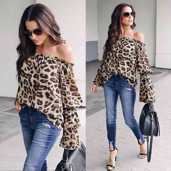 fashion autumn leopard women blouses elegant bodycon low cut off shoulder long sleeve blouse, White
fashion autumn leopard women blouses elegant bodycon low cut off shoulder long sleeve blouse, White
