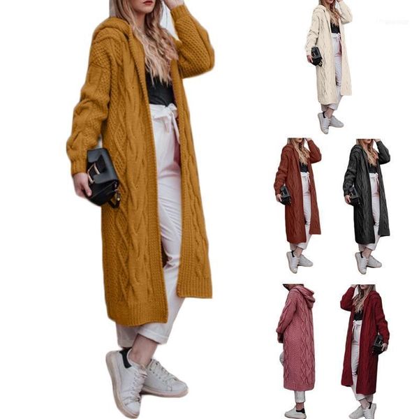 women hooded open front cardigan 2021 autumn twist rhombus chunky cable knitted sweater coat solid color loose long warm outwear1, White
women hooded open front cardigan 2021 autumn twist rhombus chunky cable knitted sweater coat solid color loose long warm outwear1, White