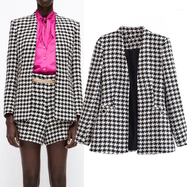 women's suits & blazers women's fashion jacket houndstooth tweed elegant vinatge commute long sleeve ladies pockets outerwear, White;black
women's suits & blazers women's fashion jacket houndstooth tweed elegant vinatge commute long sleeve ladies pockets outerwear, White;black