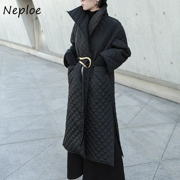 neploe chic argyle split long cotton coat turn-down collar femme parkas fashion simple solid color winter women jacket 210423, Black
neploe chic argyle split long cotton coat turn-down collar femme parkas fashion simple solid color winter women jacket 210423, Black