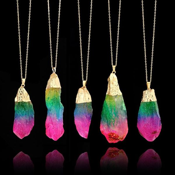 pendant necklaces natural stone crystal teeth necklace tri-color irregular sweater chain women's jewelry for friends lovers, Silver
pendant necklaces natural stone crystal teeth necklace tri-color irregular sweater chain women's jewelry for friends lovers, Silver