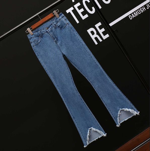 jeans f4051-wind women's wear high waisted irregular burred pants in spring and autumn of 2021, Blue
jeans f4051-wind women's wear high waisted irregular burred pants in spring and autumn of 2021, Blue