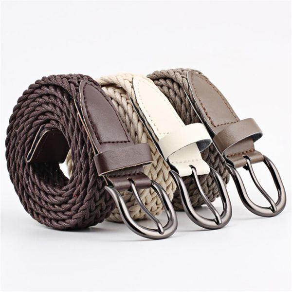 belts 1pc causal woven canvas buckle belt waistband for women thin retro decorative twist knitting 100-135cm adjustable, Black;brown 
belts 1pc causal woven canvas buckle belt waistband for women thin retro decorative twist knitting 100-135cm adjustable, Black;brown
