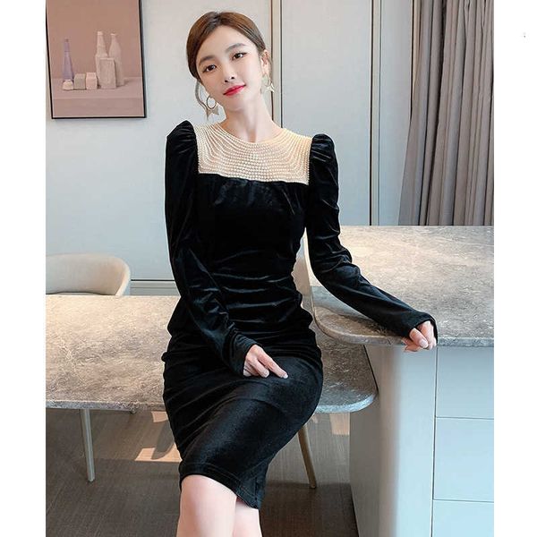 luxury evening dress hepburn style small black heavy industry pearl closed waist thin hip wrap skirt bubble sleeve veet, Black;gray
luxury evening dress hepburn style small black heavy industry pearl closed waist thin hip wrap skirt bubble sleeve veet, Black;gray