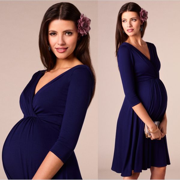 dresses for women pregnant dresses maternity v-neck three quarter sleeve pleated beautiful clothes pregnancy party evening dress, Black;gray
dresses for women pregnant dresses maternity v-neck three quarter sleeve pleated beautiful clothes pregnancy party evening dress, Black;gray