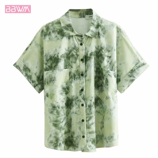 short sleeve single-breasted printed lapels women's shirt summer harajuku style elegant women's 210507, White
short sleeve single-breasted printed lapels women's shirt summer harajuku style elegant women's 210507, White